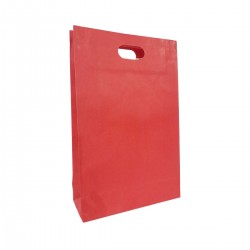 Κόκκινη Χάρτινη Σακούλα με Χούφτα 21x9x33
