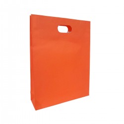 Πορτοκαλί Χάρτινη Σακούλα με Χούφτα 23x7x30