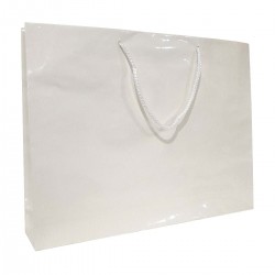 Άσπρη Χάρτινη Σακούλα με Κορδόνι 41x8x31