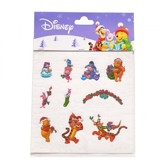 Disney Winnie The Pooh Christmas Electrostatic Window Stickers 10pcs